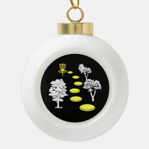 Disc Golf Woods Disc Golfer Gift Ceramic Ball Christmas Ornament