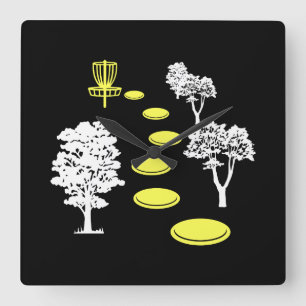 Disc Golf Woods Disc Golfer Gift Square Wall Clock