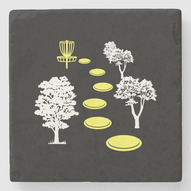 Disc Golf Woods Disc Golfer Gift Stone Coaster (Front)