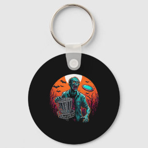 Disc Golf Zombie Halloween Disc Golfer Outfit Sket Keychain