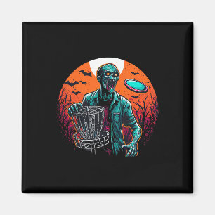 Disc Golf Zombie Halloween Disc Golfer Outfit Sket Magnet