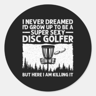 Disc Golfer Art For Men Women Disc Golf Player Dis Classic Round Sticker