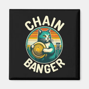 Disc Golfer Cat Chain Nger Disc Golf Player Magnet