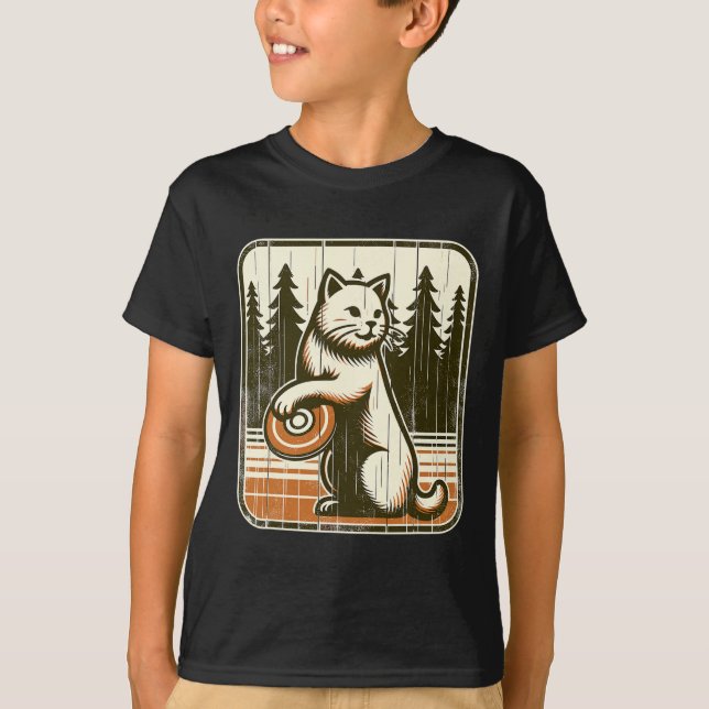 Disc Golfer Cat Disc Golf Player _1  T-Shirt (Front)