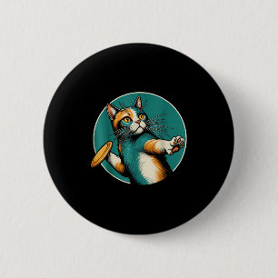 Disc Golfer Cat Disc Golf Player Funny Halloween C 2 Inch Round Button