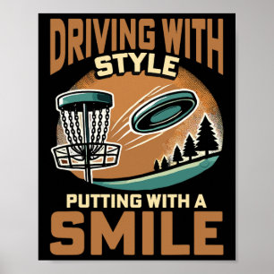 Disc Golfer Driving With Style Disc Golf _1  Poster