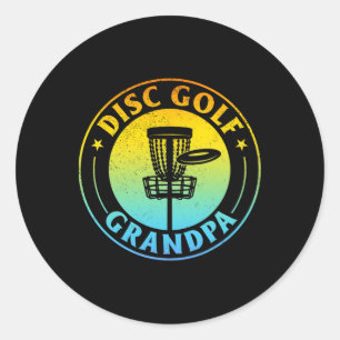 Disc Golfer Grandpa Disc Golf Player - Disc Golf G Classic Round Sticker