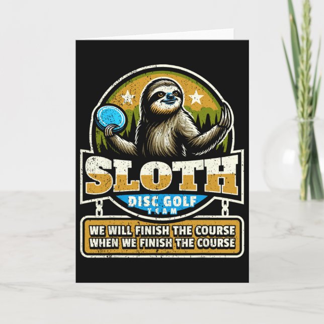 Disc Golfer I Funny Sloth Disc Golf Player  Card (Front)