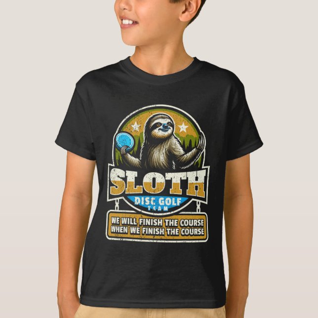 Disc Golfer I Funny Sloth Disc Golf Player  T-Shirt (Front)