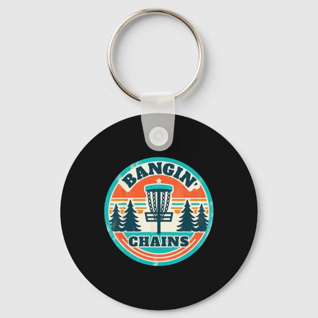 Disc Golfer - Ngin Chains - Disc Golf Player _2  Keychain (Front)
