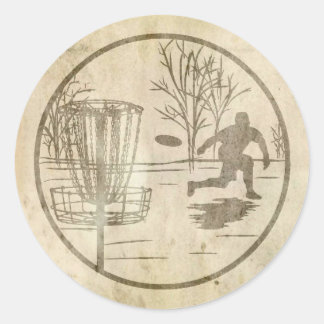 Disc Golfing Classic Round Sticker