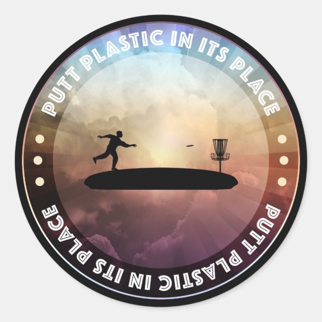 Disc Golfing Classic Round Sticker (Front)