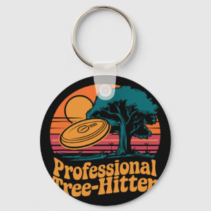 Disc Golfing Disc, Professional Tree-hitter, Retro Keychain