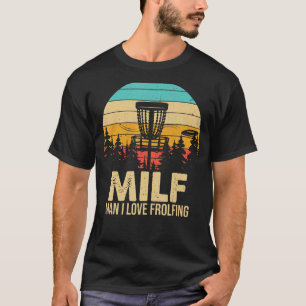 disc golfing frolfing joke with disc golf tree bas T-Shirt