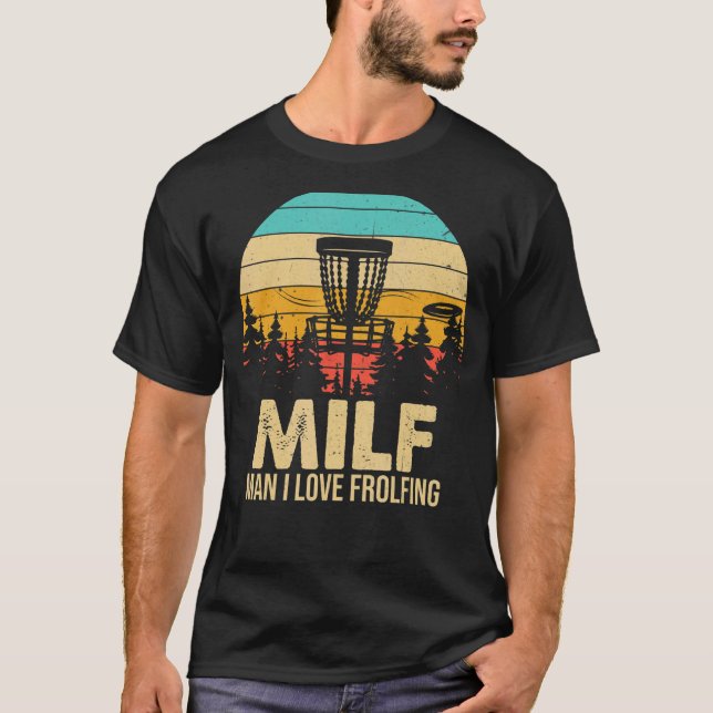 disc golfing frolfing joke with disc golf tree bas T-Shirt (Front)