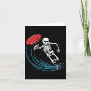 Disc Golfing Skeleton Halloween Men Boys Disc Golf Card