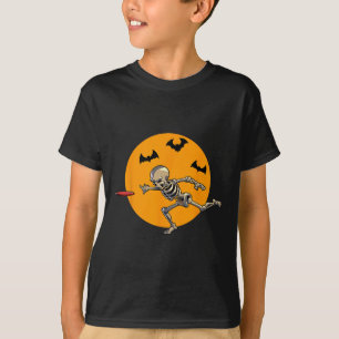 Disc Golfing Skeleton Halloween Men Disc Golf Hall T-Shirt