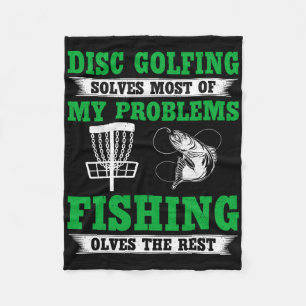 Disc Golfing Solves Most Of My Problems - Disc Gol Fleece Blanket