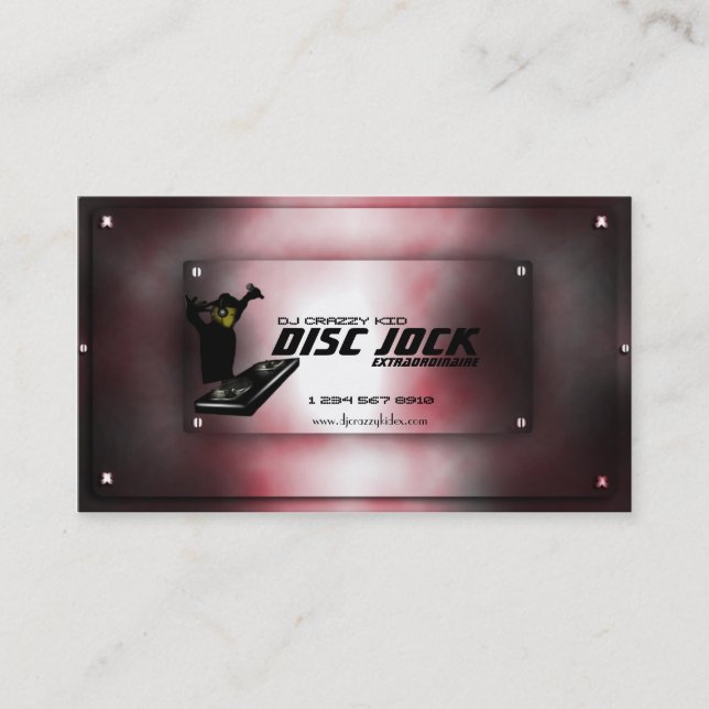 Disc Jock DJ Business Card Template (Front)