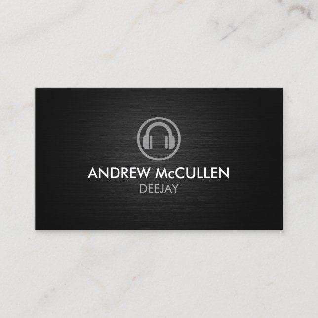 Disc Jockey Deejay DJ Heaphones Icon  Business Card (Front)