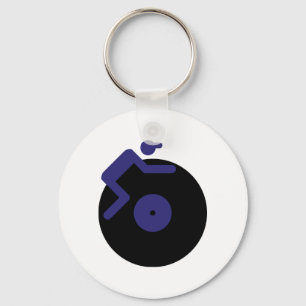 disc jockey dj music clubbing keychain