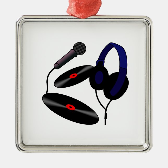 Disc Jockey logo Metal Ornament (Front)