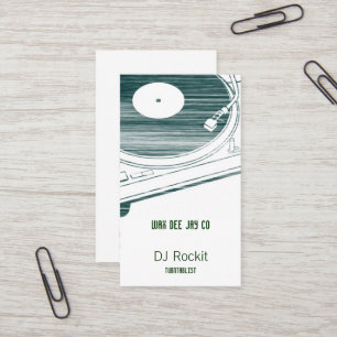 Disc Jockey Turntable Scratched Business Card