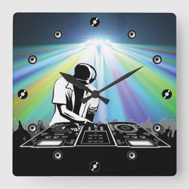 Disc Jockey Wall Clock (Front)