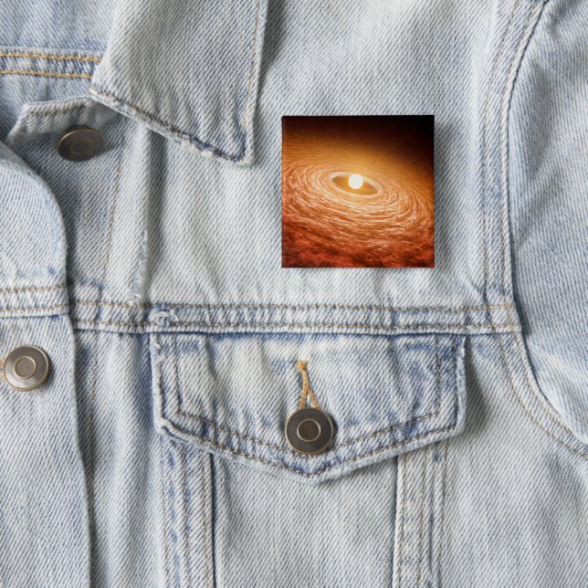 Disc Of Material Surrounding Star Fu Orionis. 2 Inch Square Button (In Situ)