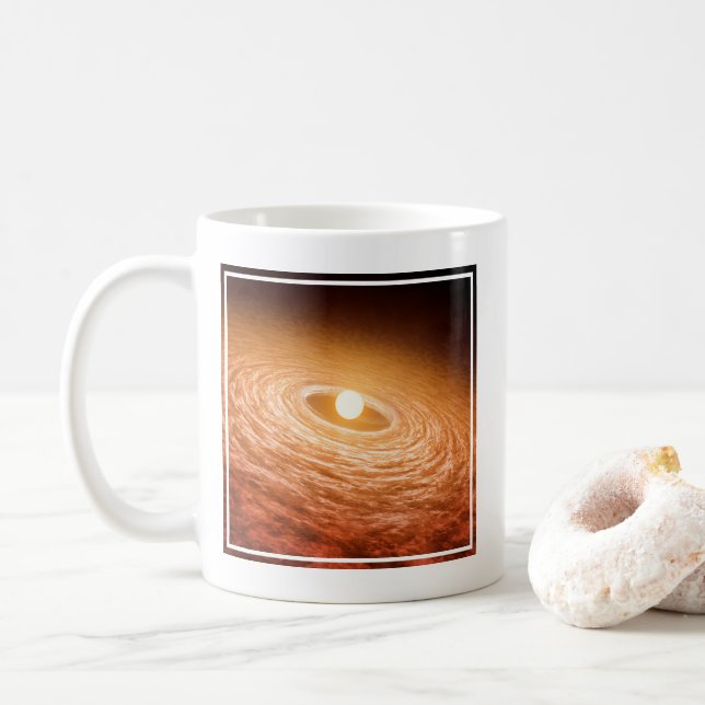 Disc Of Material Surrounding Star Fu Orionis. Coffee Mug (With Donut)