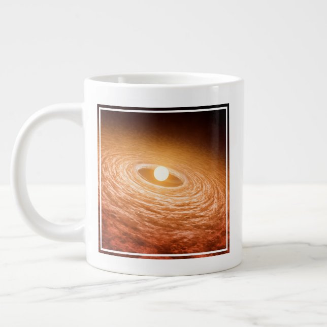 Disc Of Material Surrounding Star Fu Orionis. Large Coffee Mug (Left)