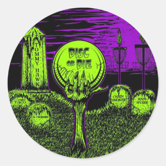 Disc Or Die - Disc Golf Design Classic Round Sticker