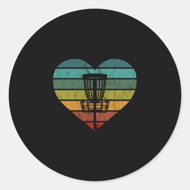 DiscGolf - Retro Vintage Target Basket Classic Round Sticker (Front)