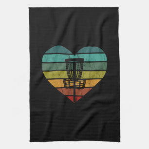 DiscGolf - Retro Vintage Target Basket Kitchen Towel