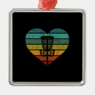 DiscGolf - Retro Vintage Target Basket Metal Ornament