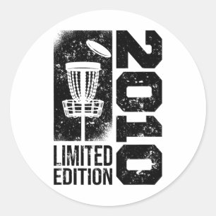 Discgolf Vintage 2010 Birthday Disc-golfing Game D Classic Round Sticker