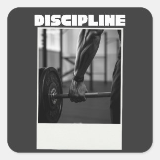 Discip In  T-Shirt– Minimalist Motivational Street Square Sticker