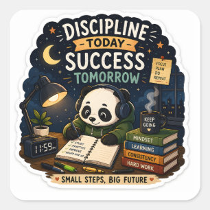Discipline Aujourd'hui Succès Demain Autocollant P