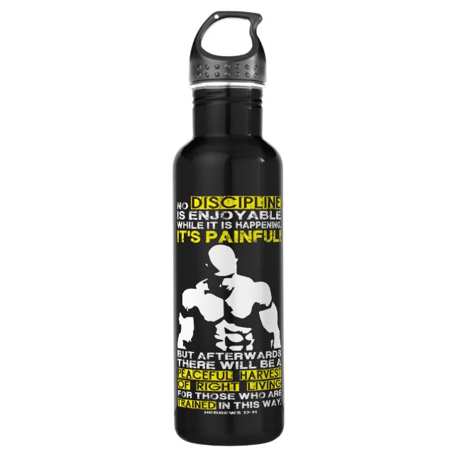 DISCIPLINE - Bodybuilding Workout Motivational 710 Ml Water Bottle (Front)