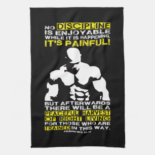 DISCIPLINE - Bodybuilding Workout Motivational Kitchen Towel
