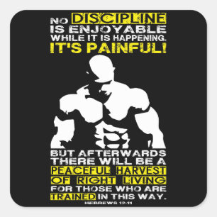 DISCIPLINE - Bodybuilding Workout Motivational Square Sticker