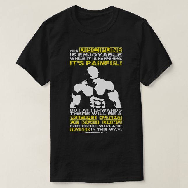 DISCIPLINE - Bodybuilding Workout Motivational T-Shirt (Design Front)