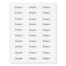 Discipline. - Clean Black and White Script Text