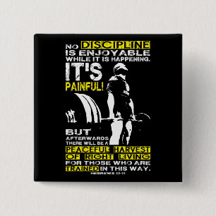 DISCIPLINE - Deadlift Workout Motivational 2 Inch Square Button