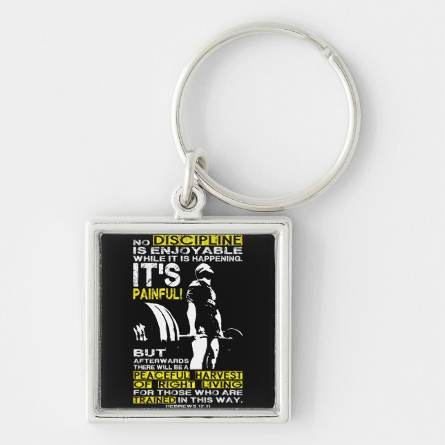 DISCIPLINE - Deadlift Workout Motivational Keychain (Front)