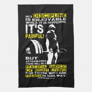 DISCIPLINE - Deadlift Workout Motivational Kitchen Towel