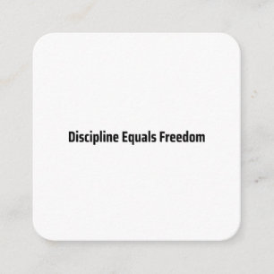 Discipline Equals Freedom Minimalist Typewriter  Enclosure Card