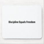 Discipline Equals Freedom Minimalist Typewriter  Mouse Pad<br><div class="desc">A sharp,  high-contrast reminder at your fingertips. Durable surface with bold typewriter text to remind you that structure leads to true creative liberty.</div>