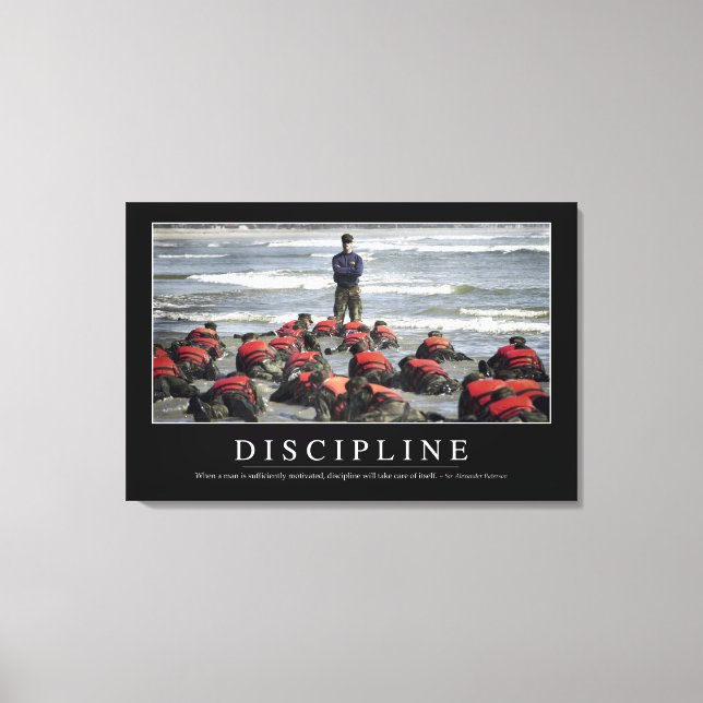 Discipline: Inspirational Quote Canvas Print (Front)