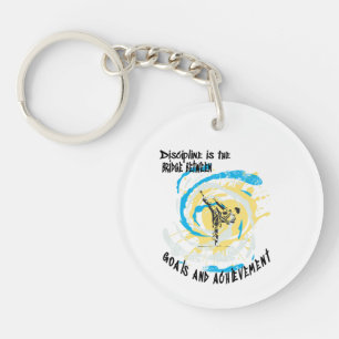 Discipline is the bridge between goals martial art keychain